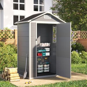 Dakota Fields 4X3FT Apex Roof Garden Shed Gray 133.5cm W X 103cm D X 202cm H Dakota Fields 4X3FT Apex Roof Garden Shed Gray 133.5cm W X 103cm D X 202cm H