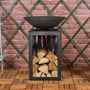 Borough Wharf Beckley Steel Wood Burning Fire Pit Black 58cm H X 33cm W X 34cm D Borough Wharf Beckley Steel Wood Burning Fire Pit Black 58cm H X 33cm W X 34cm D