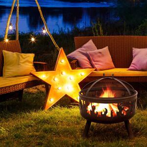 Rosalind Wheeler Chanaya 65Cm H x 61Cm W Steel Wood Burning Outdoor Fire Pit with Lid Black 65cm H X 61cm W X 61cm D Rosalind Wheeler Chanaya 65Cm H x 61Cm W Steel Wood Burning Outdoor Fire Pit with Lid Black 65cm H X 61cm W X 61cm D