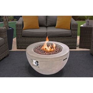 Rio Raci 43Cm H x 76Cm W Polyresin Propane Outdoor Fire Pit Light Grey 43cm H X 76cm W X 76cm D Rio Raci 43Cm H x 76Cm W Polyresin Propane Outdoor Fire Pit Light Grey 43cm H X 76cm W X 76cm D