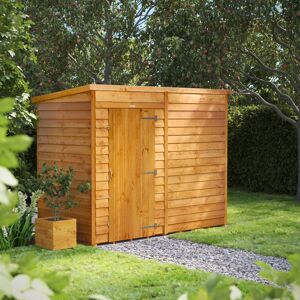 Powersheds 8 x 4ft Timber Overlap Windowless Pent Garden Shed Brown 130.8cm W X 251.6cm D X 202.8cm H Powersheds 8 x 4ft Timber Overlap Windowless Pent Garden Shed Brown 130.8cm W X 251.6cm D X 202.8cm H