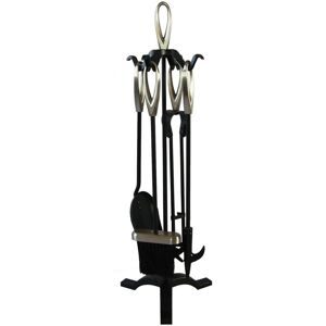 Belfry Heating Leonie 5 Piece Steel Fireplace Tool Set Nickel 60cm H x 21cm W x 20cm D Belfry Heating Leonie 5 Piece Steel Fireplace Tool Set Nickel 60cm H x 21cm W x 20cm D
