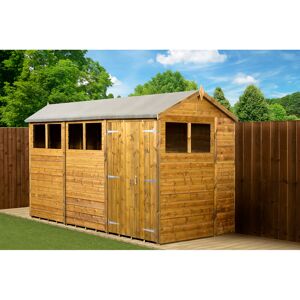 Empire Sheds Ltd Modular Apex Garden Shed 12X6 With Windows Double Door Brown 360.68cm W X 180.34cm D X 220.98cm H Empire Sheds Ltd Modular Apex Garden Shed 12X6 With Windows Double Door Brown 360.68cm W X 180.34cm D X 220.98cm H