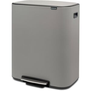 Brabantia Bo 30 Litre + 30 Litre Pedal Bin with Two Inner Buckets Mineral Concrete Grey 60L Brabantia Bo 30 Litre + 30 Litre Pedal Bin with Two Inner Buckets Mineral Concrete Grey 60L