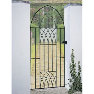 Rosalind Wheeler Guero Modern Arch Top Tall Metal Garden Gate Black 99cm WX 199cm H Rosalind Wheeler Guero Modern Arch Top Tall Metal Garden Gate Black 99cm WX 199cm H