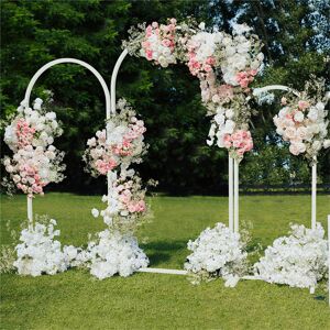 The Party Aisle Iron Garden Arches in White (Set of 3) White 254cm H The Party Aisle Iron Garden Arches in White (Set of 3) White 254cm H