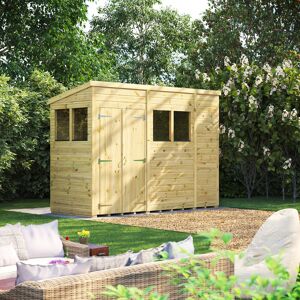 Powersheds 10 x 4ft Premium Pressure Treated Timber Pent Garden Shed, Double Doors Green 314.2cm W X 130.8cm D X 224.8cm H Powersheds 10 x 4ft Premium Pressure Treated Timber Pent Garden Shed, Double Doors Green 314.2cm W X 130.8cm D X 224.8cm H