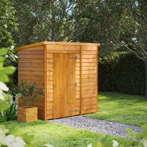 Powersheds 6 x 4ft Timber Overlap Windowless Pent Garden Shed Brown 130.8cm W X 192.6cm D X 202.8cm H Powersheds 6 x 4ft Timber Overlap Windowless Pent Garden Shed Brown 130.8cm W X 192.6cm D X 202.8cm H