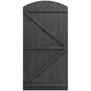 August Grove Semi Braced Arch Top Strong Wooden Garden Gate Black 210cm H x 105cm W x 3cm D August Grove Semi Braced Arch Top Strong Wooden Garden Gate Black 210cm H x 105cm W x 3cm D