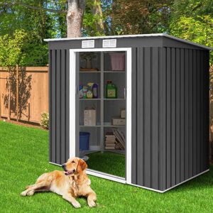 Dakota Fields Bryher 5.5 ft X 7 ft Metal Flat Tool Shed Green 213cm W X 130cm D X 173cm H Dakota Fields Bryher 5.5 ft X 7 ft Metal Flat Tool Shed Green 213cm W X 130cm D X 173cm H