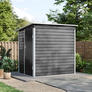 Metro 4 x 6FT Outdoor Metal Garden Storage Shed Grey 134cm W X 177cm D X 182cm H Metro 4 x 6FT Outdoor Metal Garden Storage Shed Grey 134cm W X 177cm D X 182cm H