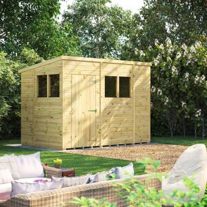 Powersheds 10 x 6ft Premium Pressure Treated Timber Pent Garden Shed Green 314.2cm W X 190.8cm D X 224.8cm H Powersheds 10 x 6ft Premium Pressure Treated Timber Pent Garden Shed Green 314.2cm W X 190.8cm D X 224.8cm H