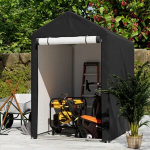 Metro 3x5FT Outdoor Storage Shed Bicycle Shelter Black 91cm W X 150cm D X 150cm H Metro 3x5FT Outdoor Storage Shed Bicycle Shelter Black 91cm W X 150cm D X 150cm H