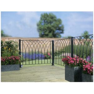 Latitude Run Artondale Metal Garden Fence Panel 81cm H x 113cm W Black 113cm W X 81cm H X 4cm D Latitude Run Artondale Metal Garden Fence Panel 81cm H x 113cm W Black 113cm W X 81cm H X 4cm D