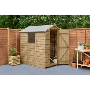 Forest Garden 6x4 Overlap Apex Wooden Shed - Pressure Treated, 25yr Guar Forest Garden 6x4 Overlap Apex Wooden Shed - Pressure Treated, 25yr Guar