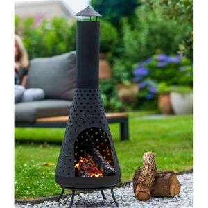 Dakota Fields Boutault 108Cm H x 35Cm W Clay Wood Burning Outdoor Chiminea Matte Black 108cm H X 35cm W X 35cm D Dakota Fields Boutault 108Cm H x 35Cm W Clay Wood Burning Outdoor Chiminea Matte Black 108cm H X 35cm W X 35cm D