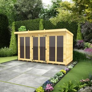 WFX Utility 12ft x 5ft Pent Summer House (Full Height Window) Green 362cm W X 146.9cm D X 201.3cm H WFX Utility 12ft x 5ft Pent Summer House (Full Height Window) Green 362cm W X 146.9cm D X 201.3cm H