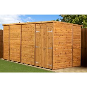 Empire Sheds Ltd Modular Pent Garden Shed 14X6 No Windows Double Door Brown 419.1cm W X 180.34cm D X 205.74cm H Empire Sheds Ltd Modular Pent Garden Shed 14X6 No Windows Double Door Brown 419.1cm W X 180.34cm D X 205.74cm H