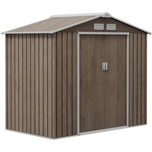 Dakota Fields Bradlyn 7 Ft. W x 4 Ft. D Galvanised Steel Storage Shed Brown;Beige 213cm W X 130cm D X 185cm H Dakota Fields Bradlyn 7 Ft. W x 4 Ft. D Galvanised Steel Storage Shed Brown;Beige 213cm W X 130cm D X 185cm H