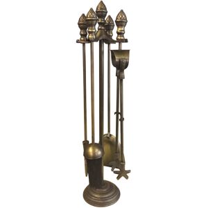 Belfry Heating Marcellina 5 Piece Iron Fireplace Tool Set Antique Belfry Heating Marcellina 5 Piece Iron Fireplace Tool Set Antique
