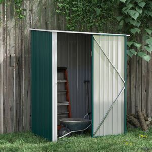 Dakota Fields Brijan 5 ft. W x 3 ft. D Galvanised Steel Pent Garden Shed White;Green 161.5cm W X 94.5cm D X 196cm H Dakota Fields Brijan 5 ft. W x 3 ft. D Galvanised Steel Pent Garden Shed White;Green 161.5cm W X 94.5cm D X 196cm H