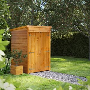 Powersheds 4 x 4ft Timber Overlap Windowless Pent Garden Shed, Double Doors Brown 130.8cm W X 132.6cm D X 202.8cm H Powersheds 4 x 4ft Timber Overlap Windowless Pent Garden Shed, Double Doors Brown 130.8cm W X 132.6cm D X 202.8cm H
