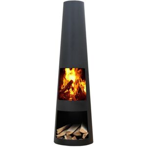 Dakota Fields Saunderson Wood Burning Chiminea Black 120cm H X 35cm W X 35cm D Dakota Fields Saunderson Wood Burning Chiminea Black 120cm H X 35cm W X 35cm D