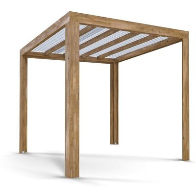 Dunster House Pergola with Roof Pressure Treated Wooden Outdoor Canopy Shelter TerraCube Wood 244" H x 245" W x 350" D Dunster House Pergola with Roof Pressure Treated Wooden Outdoor Canopy Shelter TerraCube Wood 244" H x 245" W x 350" D