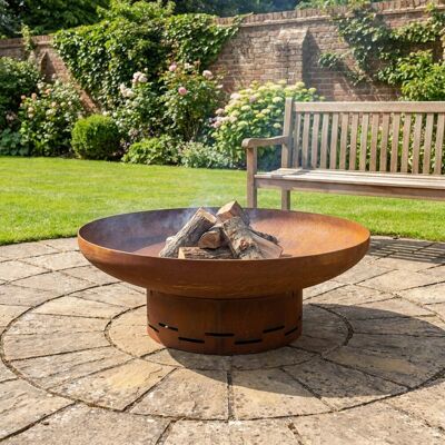 Borough Wharf Round Wood Burning Smokeless Fire Pit Rust 25.5cm H x 70cm W x 70cm D Borough Wharf Round Wood Burning Smokeless Fire Pit Rust 25.5cm H x 70cm W x 70cm D