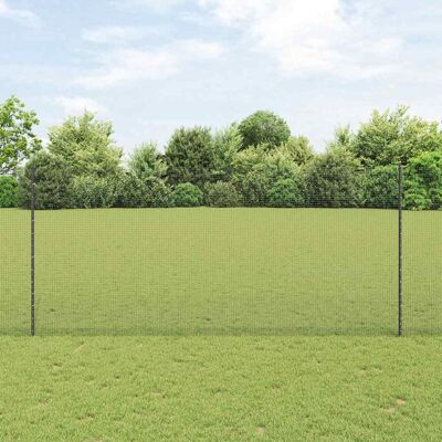 Vidaxl Fence With Posts Steel Grey 140cm H x 5000cm W x 2.7cm D Vidaxl Fence With Posts Steel Grey 140cm H x 5000cm W x 2.7cm D
