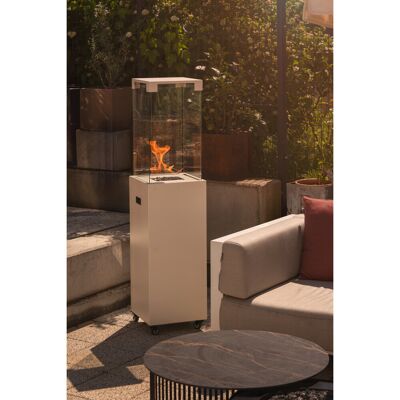 Ebern Designs Planika Faro - Portable Patio Heater - 8 KW Gas Propane Fireplace with Cover Silik Grey 103cm H X 41cm W X 41cm D Ebern Designs Planika Faro - Portable Patio Heater - 8 KW Gas Propane Fireplace with Cover Silik Grey 103cm H X 41cm W X 41cm D