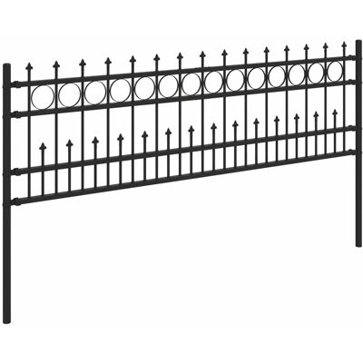 Vidaxl Spike Ring Fence Black Powder-Coated Steel Outdoor Barrier Panel Black 110cm H x 200cm W Vidaxl Spike Ring Fence Black Powder-Coated Steel Outdoor Barrier Panel Black 110cm H x 200cm W