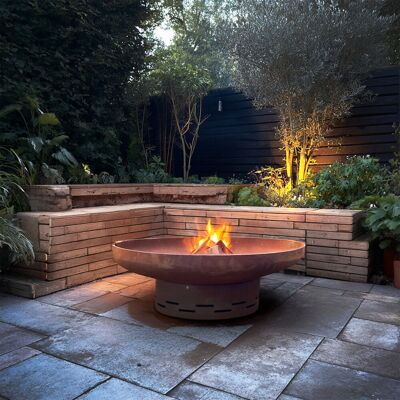 Borough Wharf Round Wood Burning Smokeless Fire Pit Rust 31cm H x 91cm W x 91cm D Borough Wharf Round Wood Burning Smokeless Fire Pit Rust 31cm H x 91cm W x 91cm D