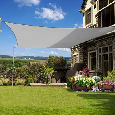 Dakota Fields Dunnom 5m x 4m Rectangular Shade Sail Grey 500cm W X 400cm D Dakota Fields Dunnom 5m x 4m Rectangular Shade Sail Grey 500cm W X 400cm D