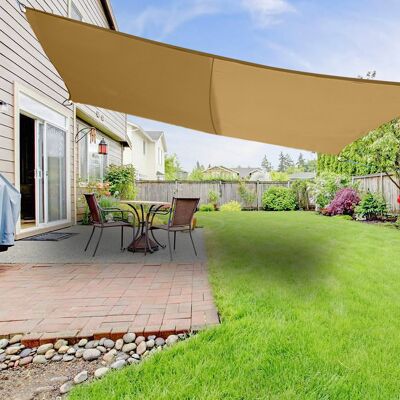 Dakota Fields Dunnom 5m x 4m Rectangular Shade Sail Sand 500cm W X 400cm D Dakota Fields Dunnom 5m x 4m Rectangular Shade Sail Sand 500cm W X 400cm D