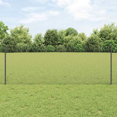 VidaXL Gray Welded Wire Fence 0.8x50 m with 22 U-Posts VidaXL Gray Welded Wire Fence 0.8x50 m with 22 U-Posts