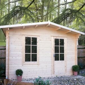 Shire Sheds Skowhegan 10 x 10 Ft. Tongue and Groove Log Cabin brown 250.0 H x 299.0 W x 299.0 D cm