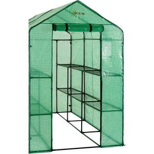 Dakota Fields 2 Tier 12 Shelf Portable Large Walk In Garden Greenhouse   Outdoor Clear Green Polyethylene Grow House gray/green 6.5 H x 4.0 W x 8.0 D cm