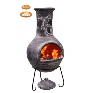 Gardeco Clay Charcoal/Wood Burning Outdoor Chiminea black/brown/gray 125.0 H x 55.0 W x 53.0 D cm