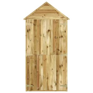 Brambly Cottage Garden Tool Shed with Door 107x107x220 cm Impregnated Solid Wood Pine brown 220.0 H x 271.78 W x 271.78 D cm