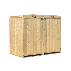 Mercia Garden Products Mercia Pressure Treated Premium Double Bin Store brown/green 117.0 H x 142.0 W x 80.0 D cm