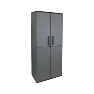 WFX Utility Broom Cupboard For Outdoor Or Indoor Use, 2-Door And 3 Adjustable Polypropylene Shelves, 68X37H163 Cm, Gray 68.0 H x 163.0 W x 37.0 D cm