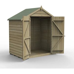 Forest Garden Overlap Pressure Treated 6 x 4 Apex Shed - No Window, Double Door brown 213.3 H x 198.7 W x 123.4 D cm