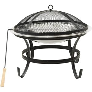 Rosalind Wheeler Gaura 49Cm H x 56Cm W Stainless Steel Wood Burning Outdoor Fire Pit with Lid gray/black 49.0 H x 56.0 W x 56.0 D cm