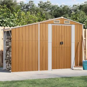 Dakota Fields Brytanni Garden Shed Outdoor Storage Shed Patio Yard Tool Shed Galvanised Steel brown 179.0 H x 277.0 W x 93.0 D cm