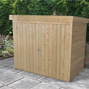 Forest Garden 6 Ft. W x 3 Ft. D Overlap Pent Bike Shed brown 144.78 H x 195.58 W x 86.36 D cm