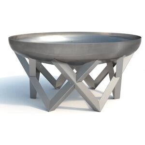 Dakota Fields Pond Steel Outdoor Fire Pit gray 40.0 H x 79.0 W x 79.0 D cm