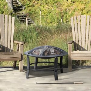 Teamson home 42.01Cm H x 66.04Cm W Steel Wood Burning Outdoor Fire Pit black/brown/gray 42.01 H x 66.04 W x 66.04 D cm