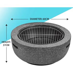 Metro Annaly 37.5Cm H x 60Cm W MgO Wood Burning Outdoor Fire Pit gray 37.5 H x 60.0 W x 60.0 D cm