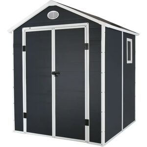 Dakota Fields Andulah 6.3 ft. W X 6.2 ft. D Plastic Garden Shed brown/gray 226.0 H x 482.6 W x 487.68 D cm